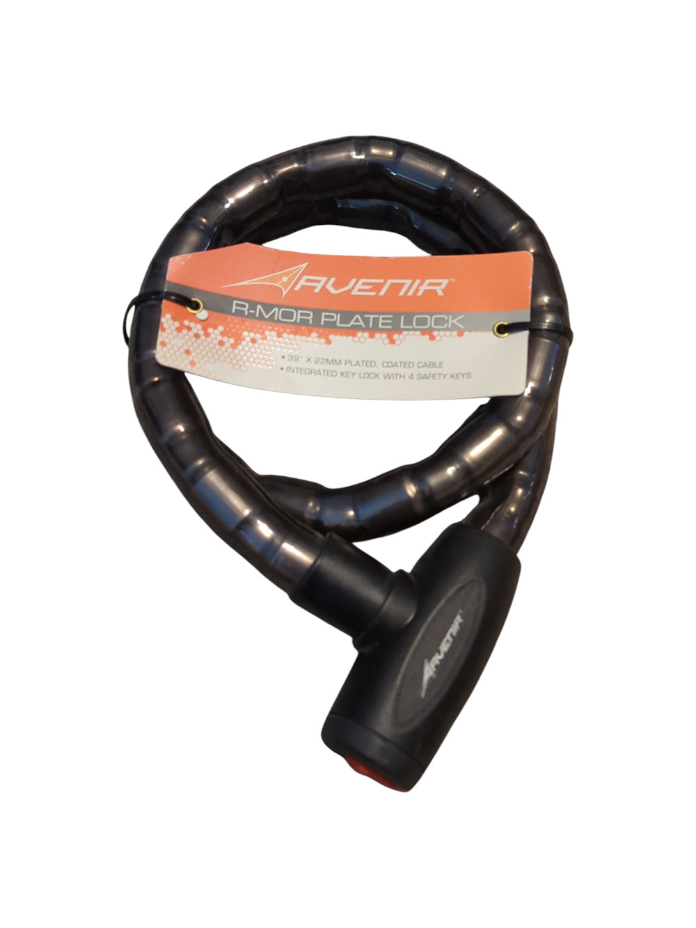 AVENIR R-Mor Plate Lock Bike Bicycle Coated Cable 4 Keys NEW